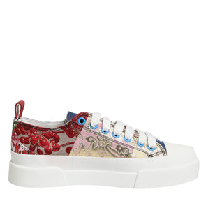 Dolce &amp; Gabbana Multicolor Patchwork Low Top Sneakers