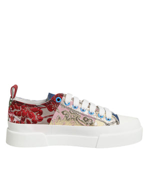 Dolce & Gabbana Multicolor Patchwork Low Top Sneakers Shoes