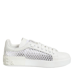 Dolce &amp; Gabbana White Mesh Inserts Low Top Sneakers