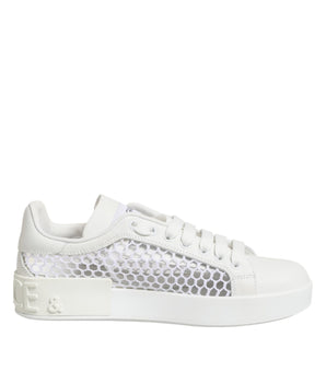 Dolce &amp; Gabbana White Mesh Inserts Low Top Sneakers