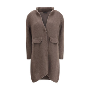 Ella Semi-long Sweater with a front hook-and-eye closure