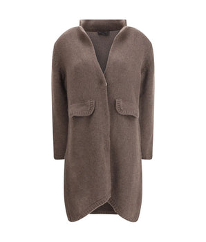 Ella Semi-Long Sweater with a Front Hook-and-Eye Closure