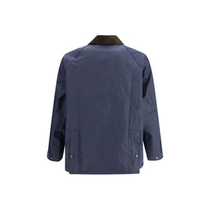 Barbour Waxed Jacket with a corded velvet collar