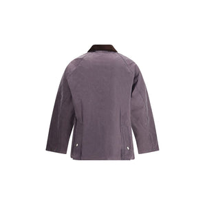 Barbour Waxed Jacket with a corded velvet collar
