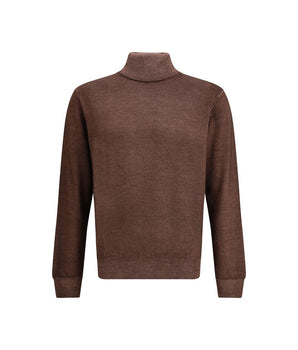 Cruciani Brown Wool Turtleneck