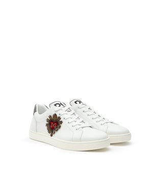 Dolce &amp; Gabbana White Leather Low Top Sneakers