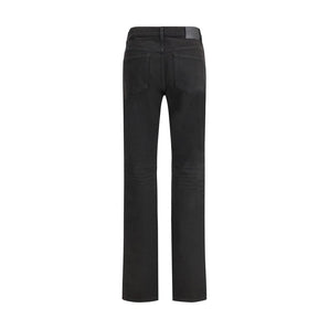 Saint Laurent Black Cotton Straight-Leg Jeans