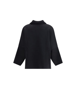 Ella Black Merino Wool Coat