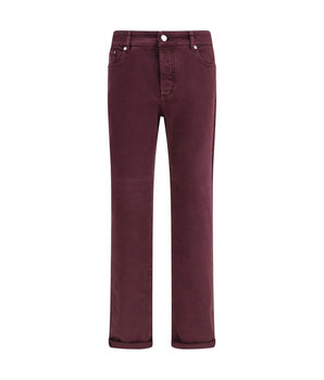 Brunello Cucinelli Purple Cotton Slim Fit Jeans
