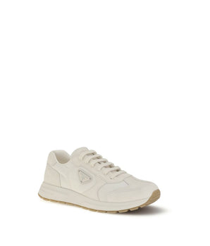 Prada Cream Recycled Polyamide Athletic Sneakers
