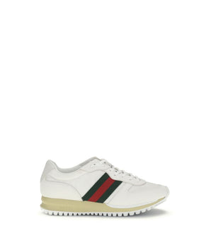 Gucci White Polyamide Athletic Sneakers