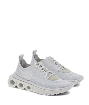 Salvatore Ferragamo White Nylon Athletic Sneakers