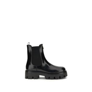 Prada Black Rubber Ankle Boots