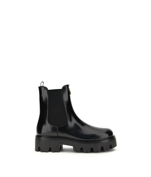 Prada Black Rubber Ankle Boots