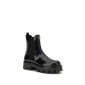 Prada Black Rubber Ankle Boots
