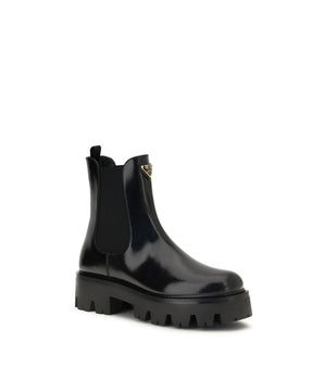 Prada Black Rubber Ankle Boots