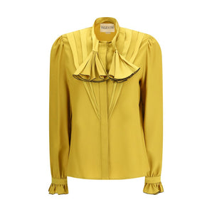 Valentino Yellow Silk Blouse