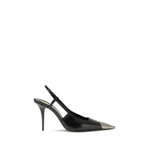 Saint Laurent Black Calf Leather Bos Taurus High Heel Pumps