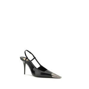 Saint Laurent Black Calf Leather Bos Taurus High Heel Pumps
