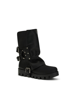 Dolce & Gabbana Black Calf Leather Bos Taurus Ankle Boots