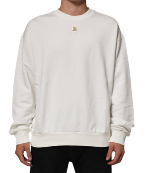 Dolce &amp; Gabbana White DG Logo Crew Neck Sweater