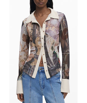 Desigual Beige Polyester Shirt