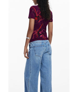 Desigual Purple Elastane T-Shirt