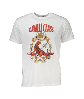 Cavalli Class White Cotton T-Shirt