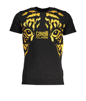 Cavalli Class Black Cotton T-Shirt