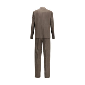 Tagliatore Gray Fleece Wool Suits And Blazer