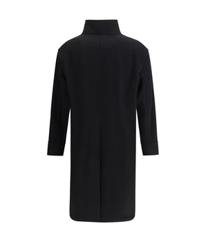 Tagliatore Black Fleece Wool Coat