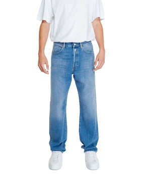 Replay Blue Cotton Relaxed Fit Jeans