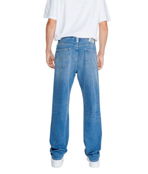 Replay Blue Cotton Relaxed Fit Jeans