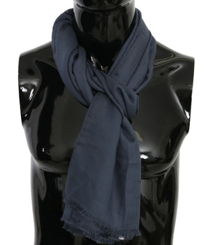 Dolce & Gabbana Modal Navy Blue Neck Wrap Men Shawl Scarf