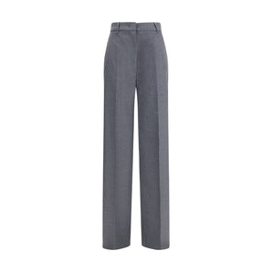 Max Mara Gray Fleece Wool Casual Pants
