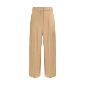 Max Mara Beige Fleece Wool Casual Pants