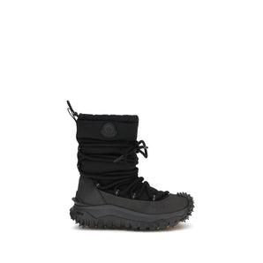 Moncler Black Polyamide Lace-Up Boots