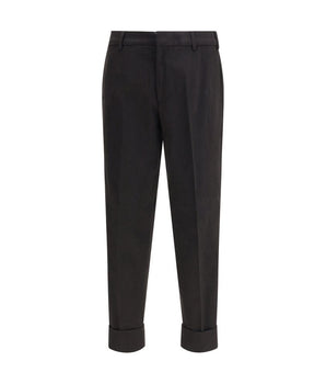 Cruna Black Cotton Casual Pants