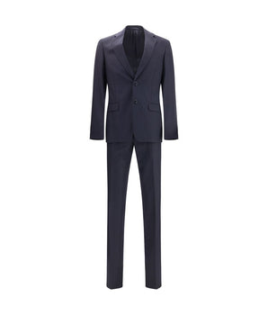 Prada Blue Fleece Wool Two-Piece Suit