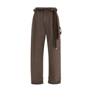 Darkpark Brown Cotton Casual Pants