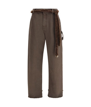Darkpark Brown Cotton Casual Pants