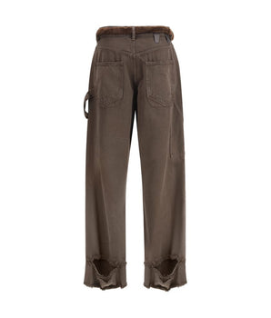 Darkpark Brown Cotton Casual Pants