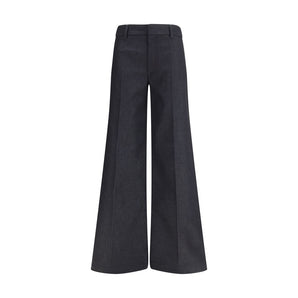 Darkpark Black Polyester Flared Pants