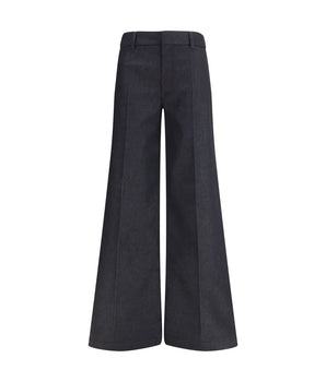 Darkpark Black Polyester Flared Pants