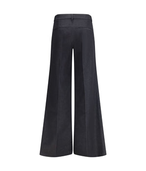 Darkpark Black Polyester Flared Pants