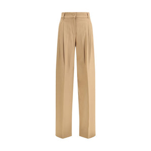Max Mara Beige Fleece Wool Casual Pants