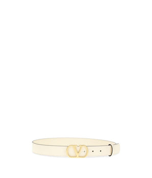 Valentino Garavani White Calf Leather Bos Taurus Regular Belt