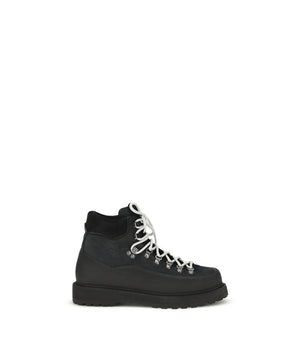 Diemme Black Calf Leather Bos Taurus Lace-Up Boots