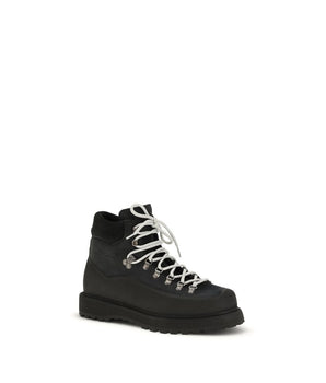 Diemme Black Calf Leather Bos Taurus Lace-Up Boots