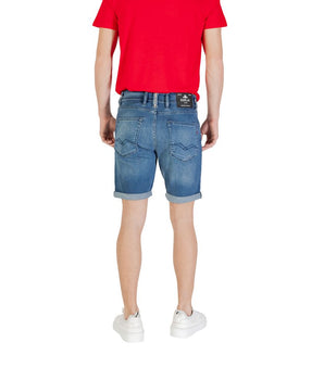 Replay Blue Cotton Bermuda Shorts